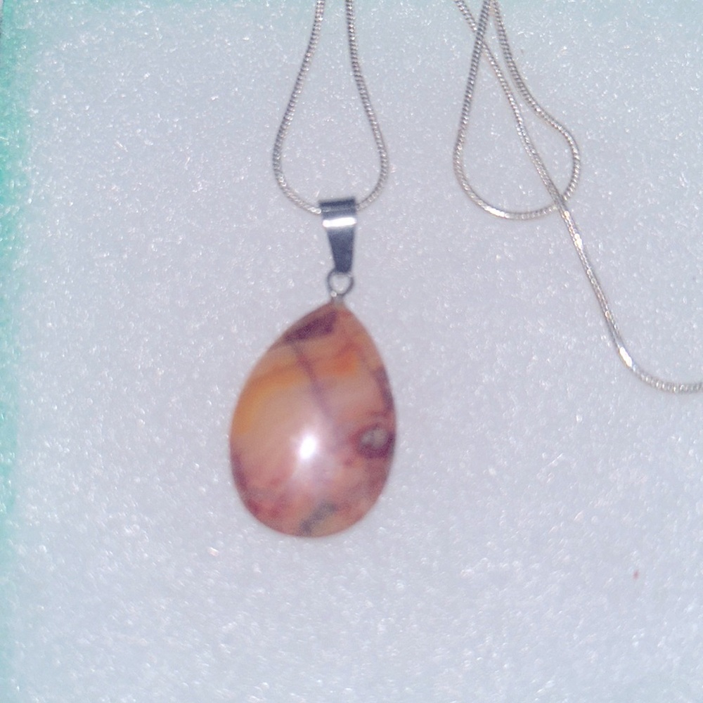 Boho Carnelian Agate Sterling Silver 16” Necklace